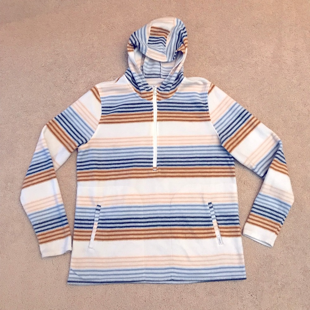 O'Neill Striped Hoodie in Blue, Brown, and White